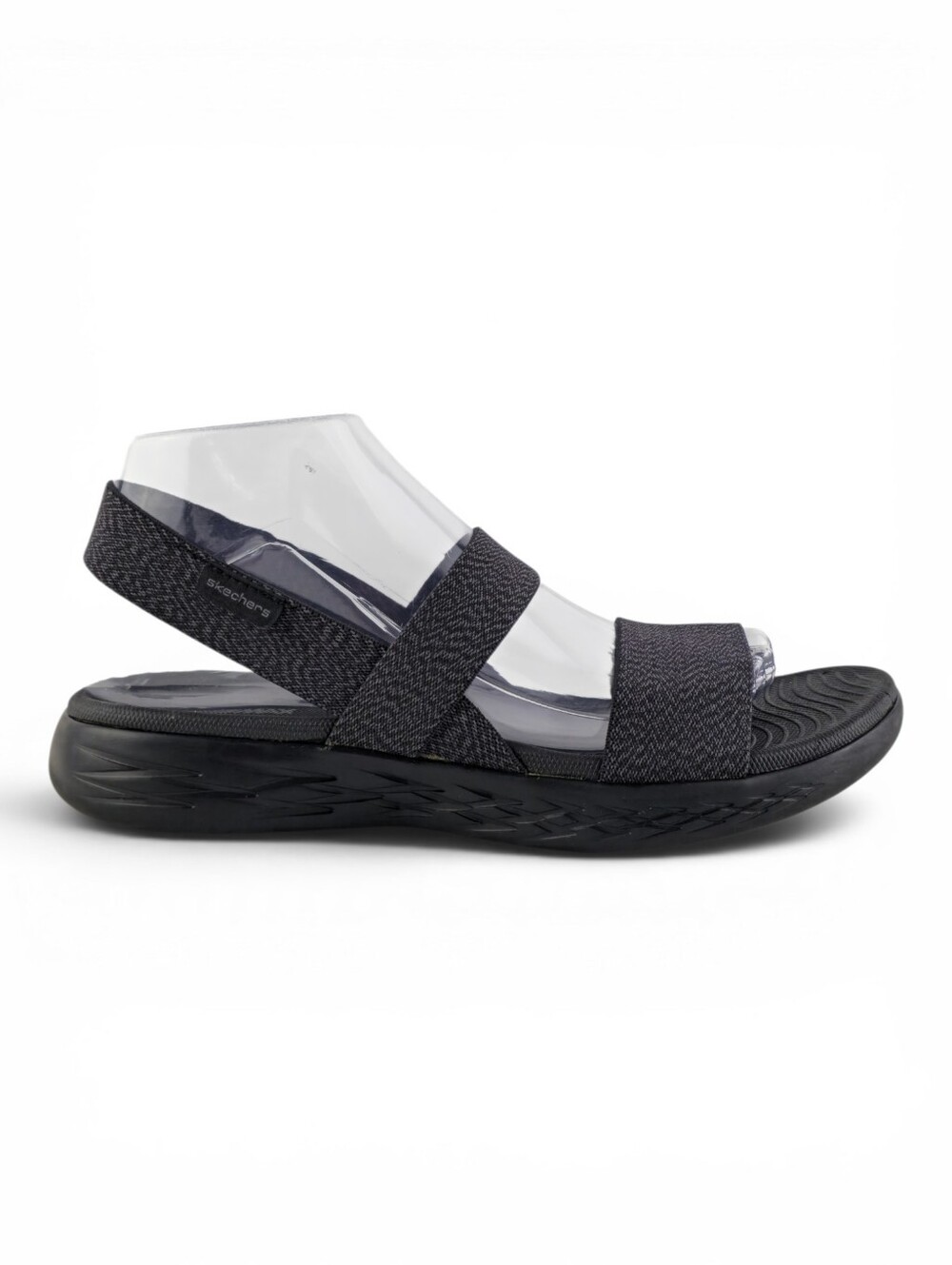 Skechers Women's GoWalk 6 Charcoal Heathered Stretch Sandals 8